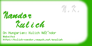 nandor kulich business card